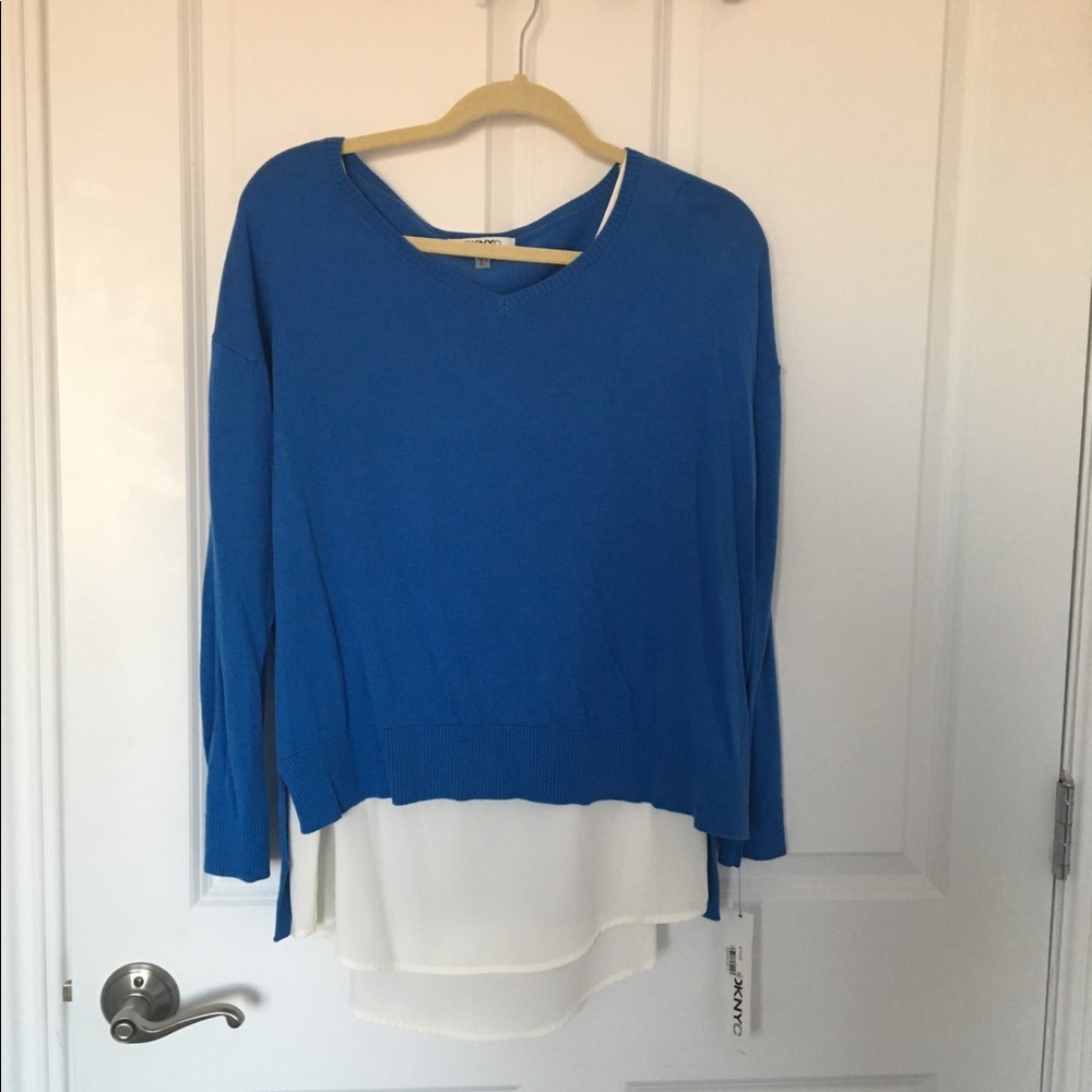DKNYC lightweight sweater with silk cami